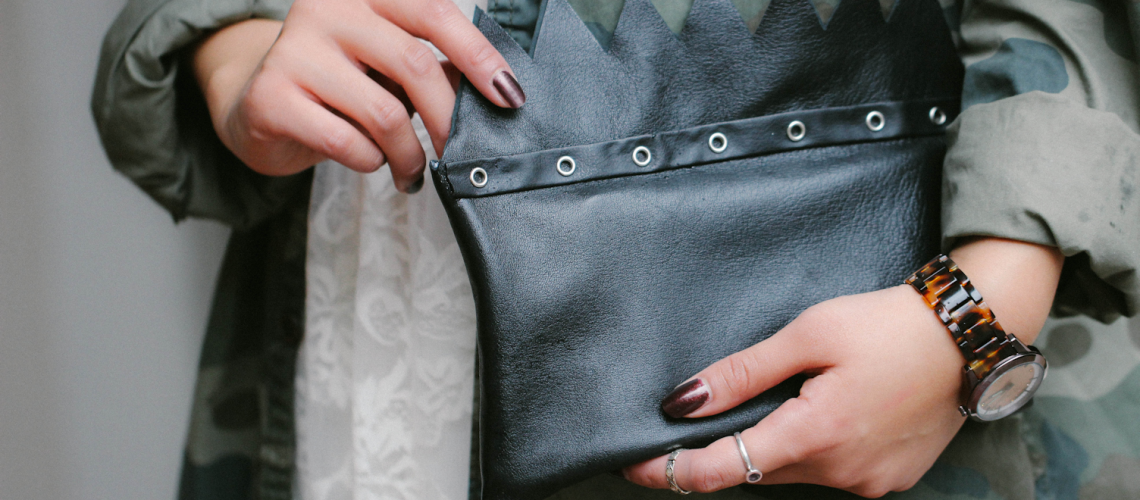 DIY: Jagged Edge Leather Clutch