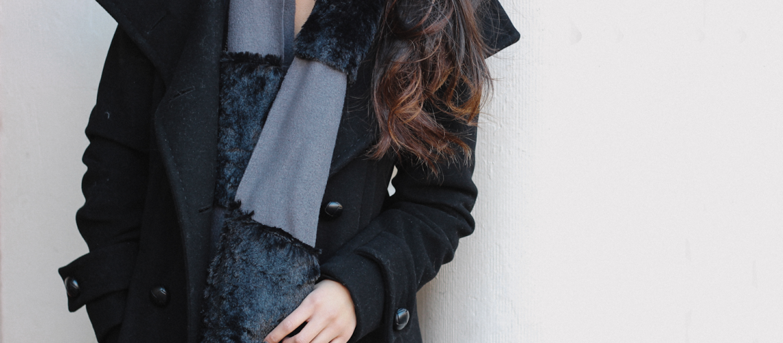 Fleece Faux Fur Panel Scarf