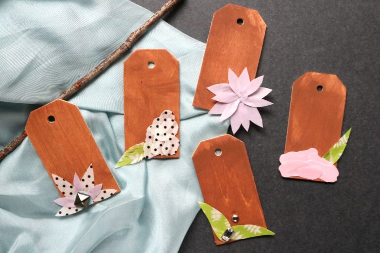 Darice DIY: Floral Washi Wood Tags