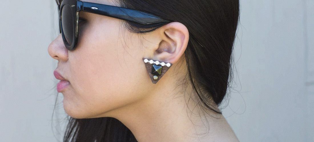 DIY: Studded Wood Earrings