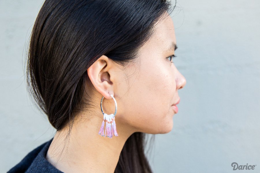 DIY: Ombre Fringe Hoop Earrings