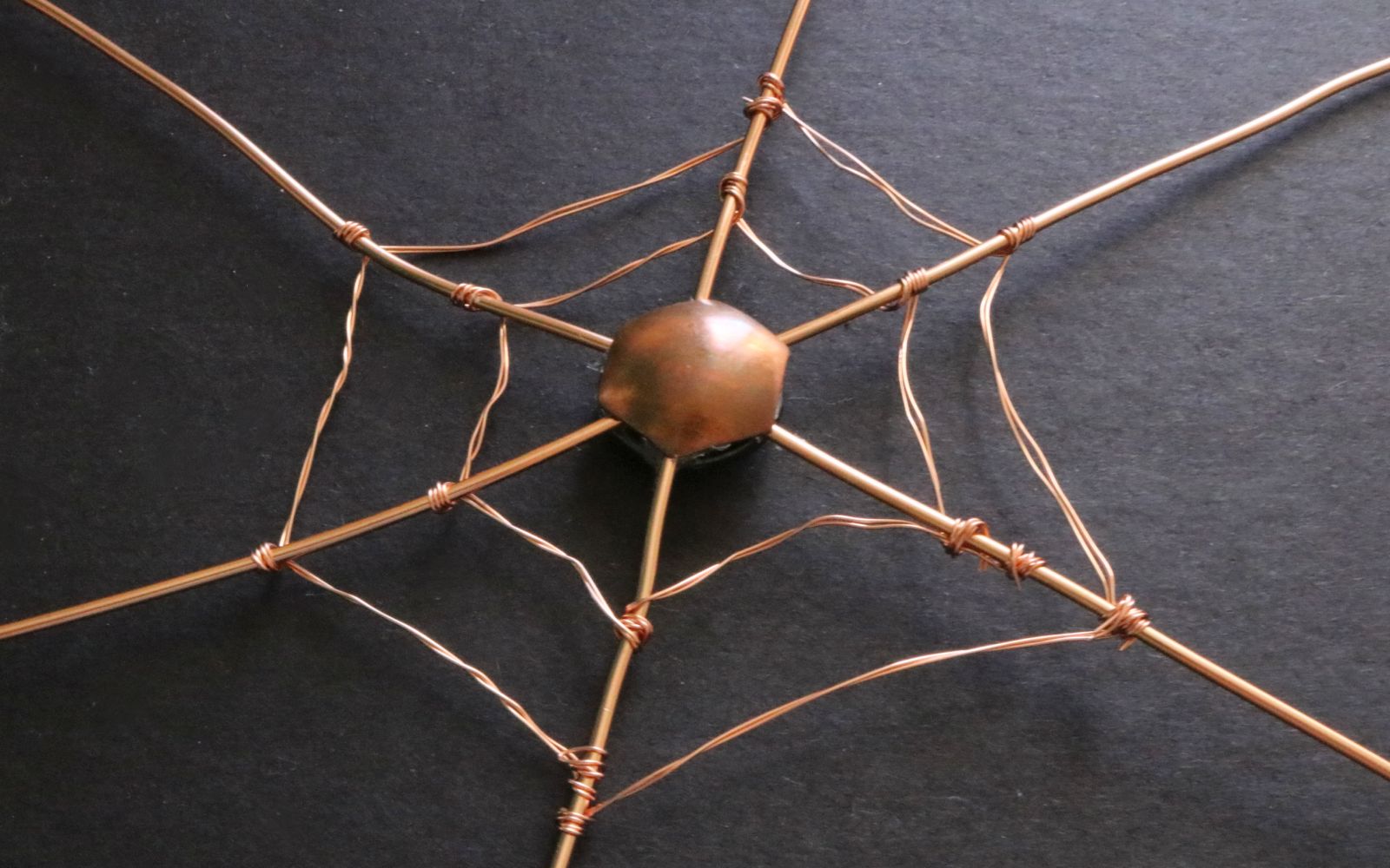 DIY Copper Spiderweb Wall Hanging