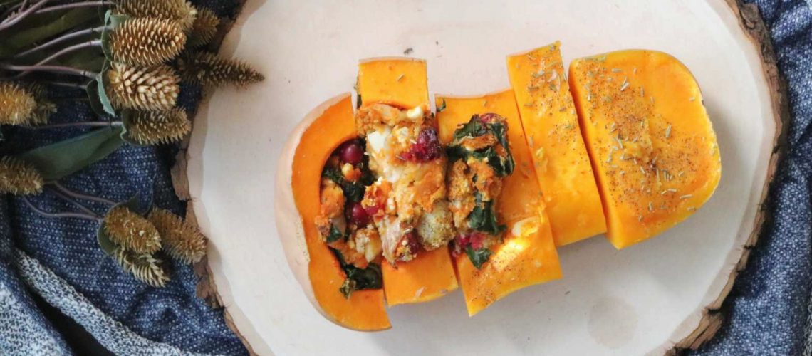 Recipe: Pumpkin Kale & Feta Stuffing