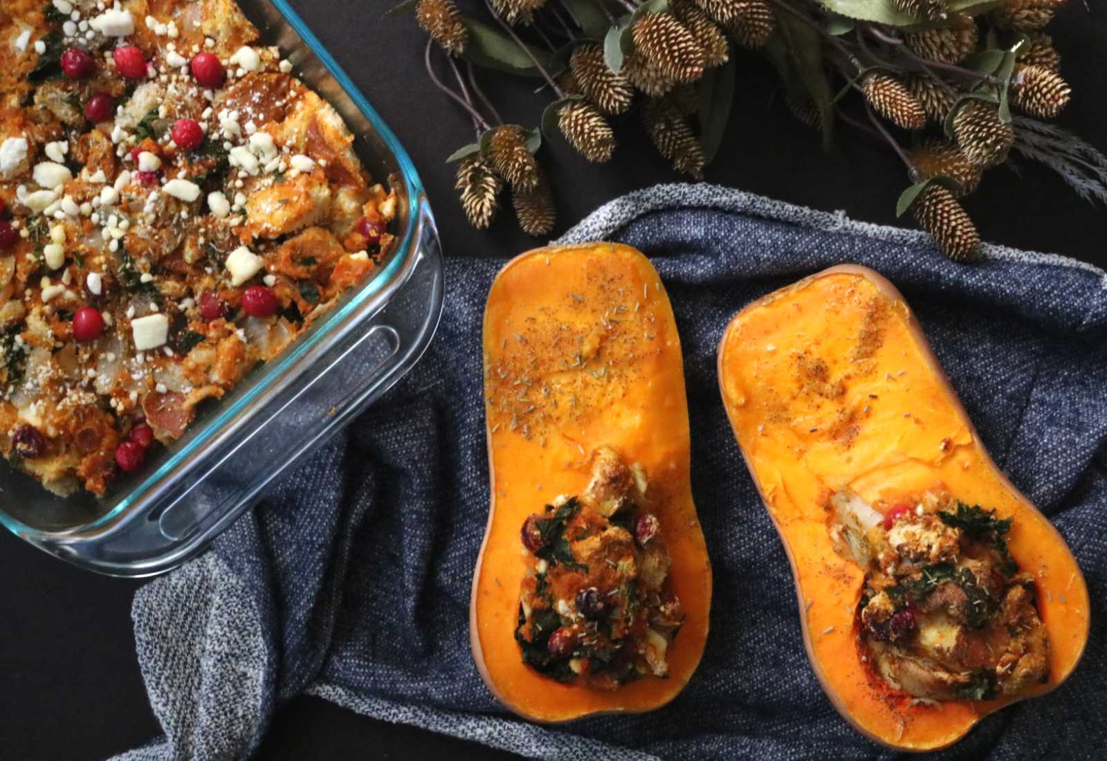 Recipe: Pumpkin Kale & Feta Stuffing