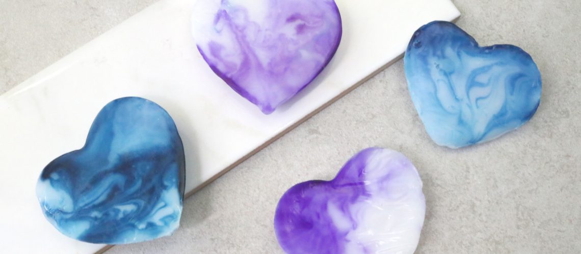 DIY Marbled Heart Soap
