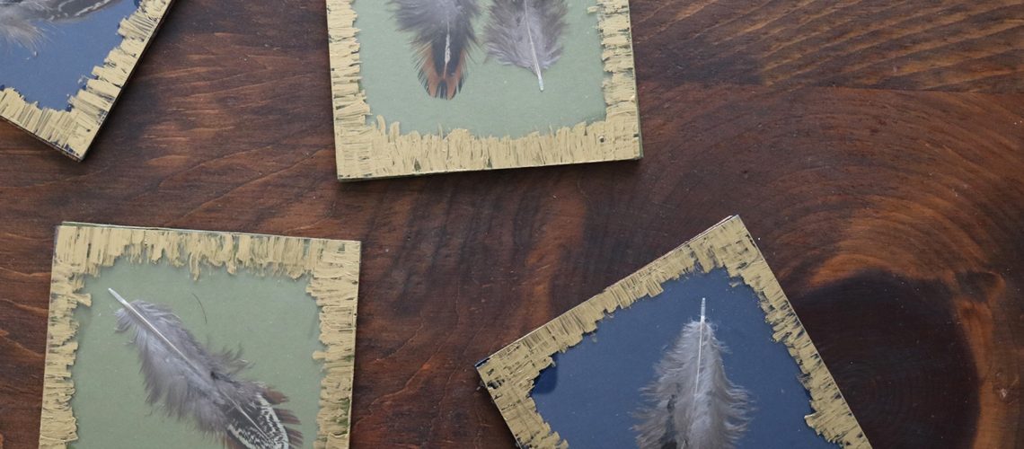 Darice DIY Feather Coasters
