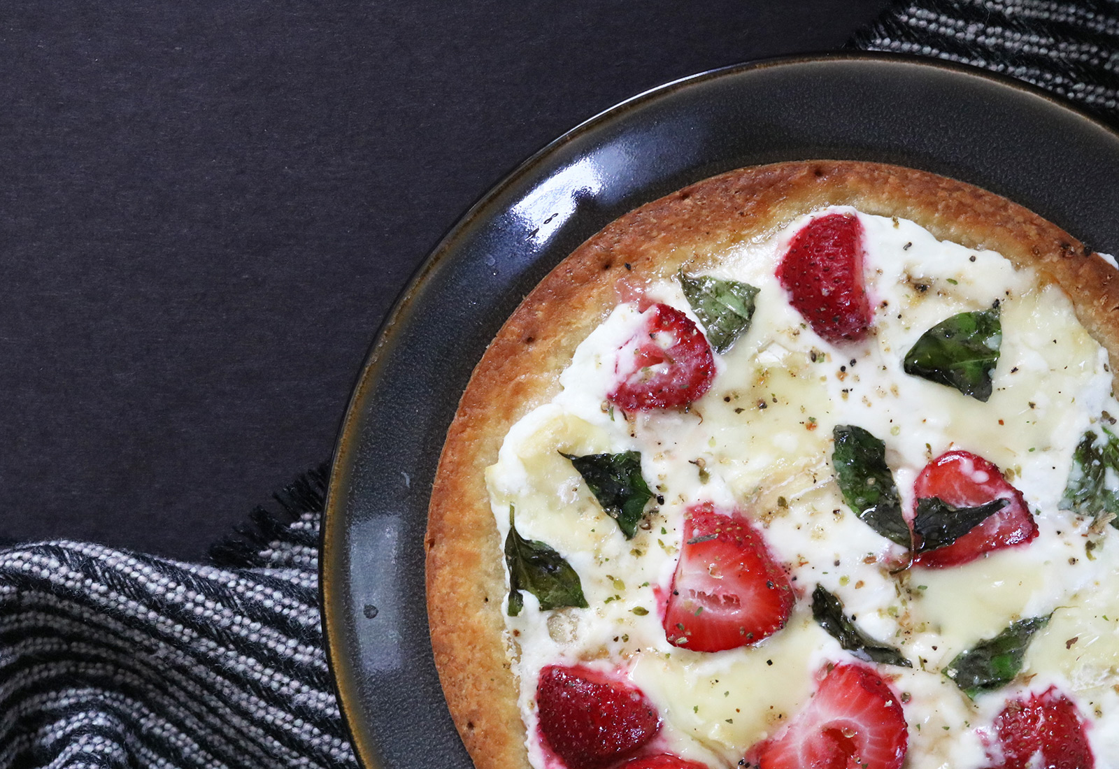 Strawberry Basil Ricotta Pizza