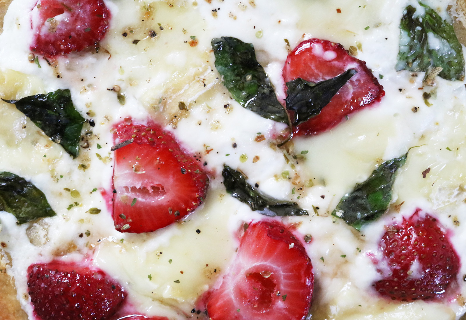 Strawberry Basil Ricotta Pizza