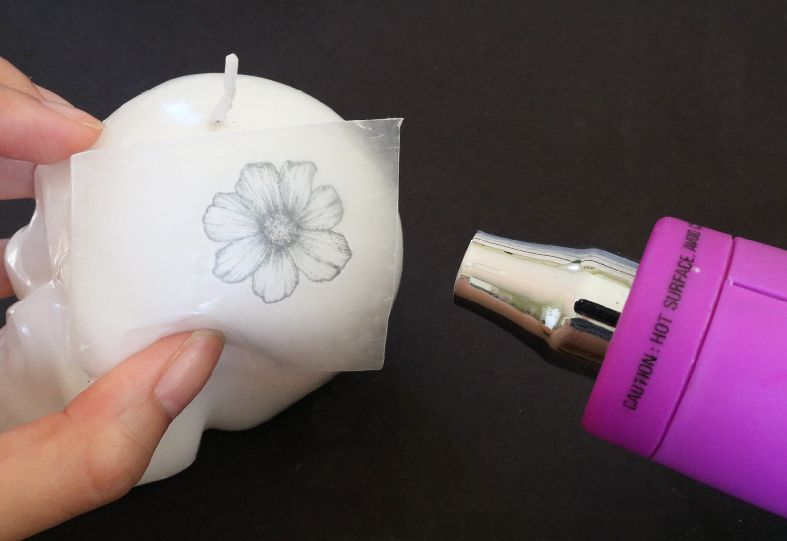 DIY Skull Floral Candle