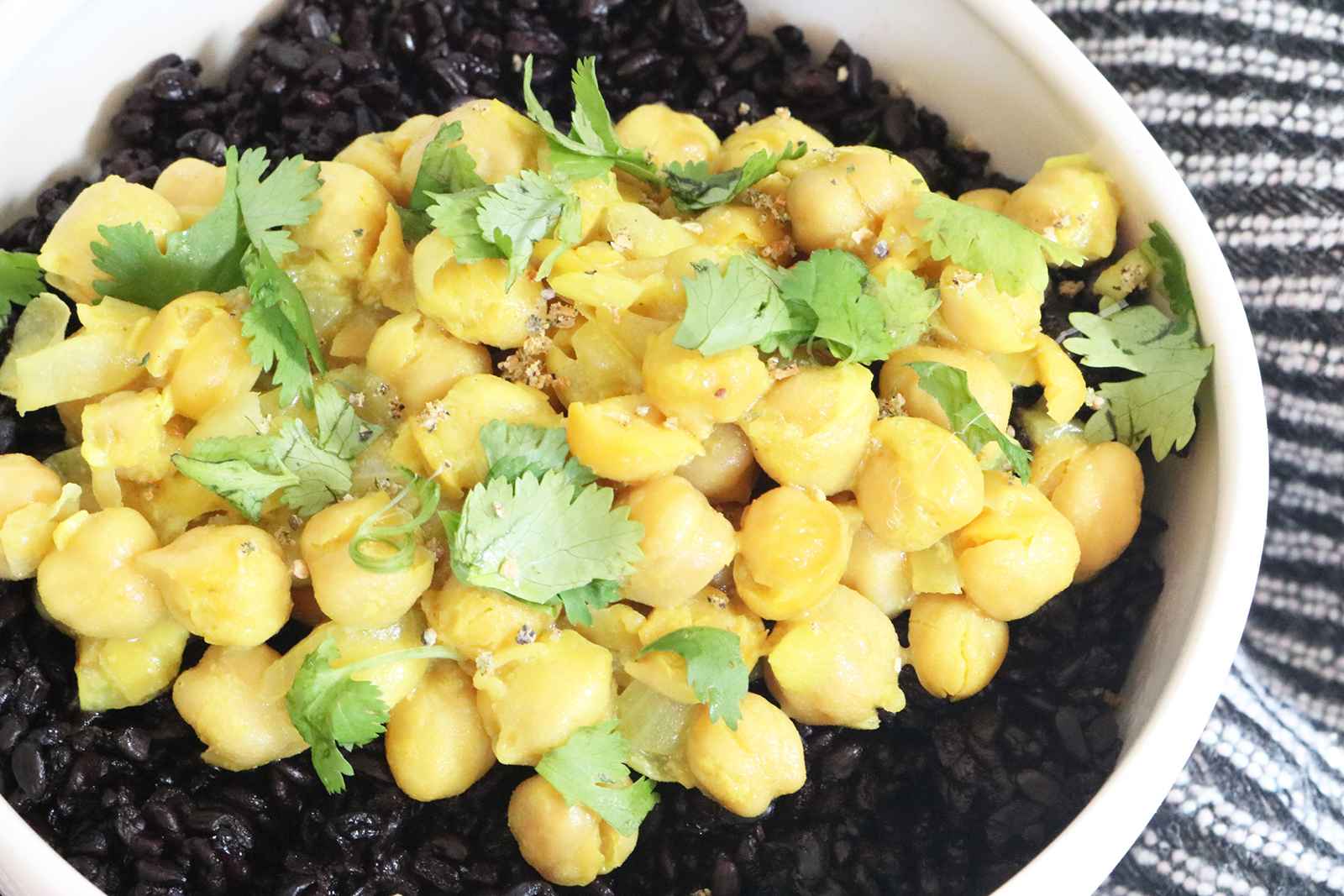 Coconut Turmeric Chickpeas with Black Rice