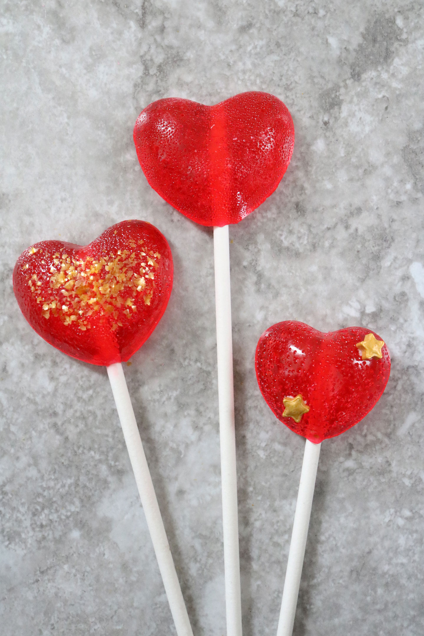 Red-Hot Cinnamon Heart Lollipops