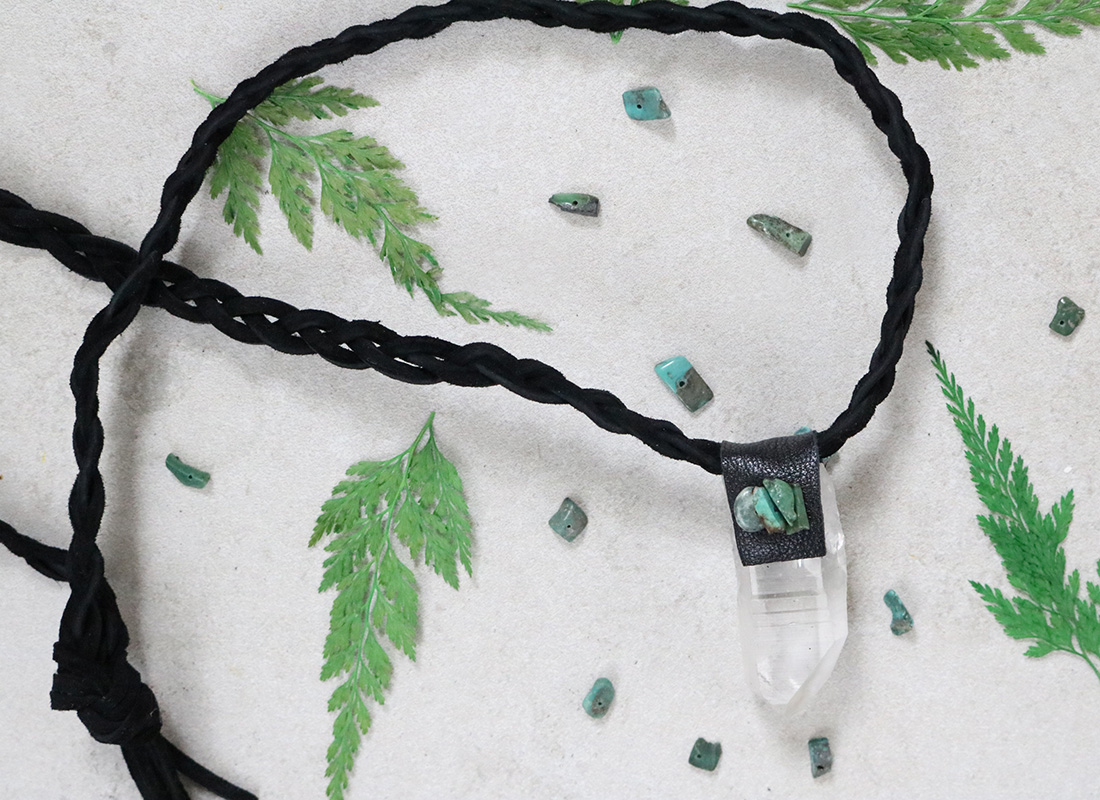 Leather-Wrapped Quartz Necklace DIY