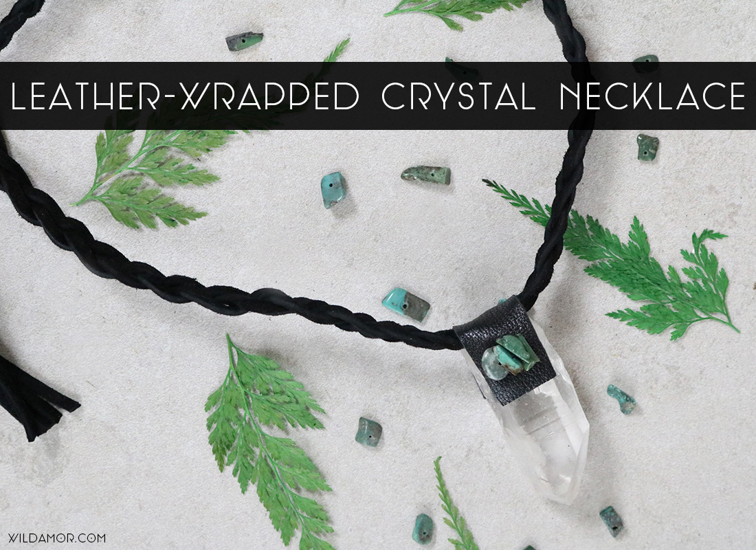 Leather-Wrapped Quartz Necklace DIY