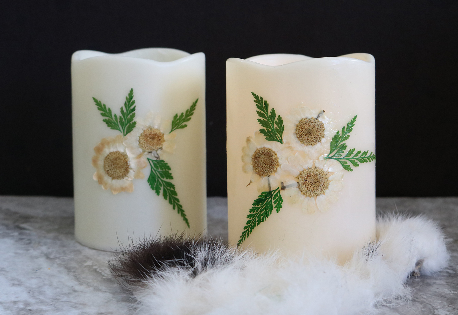 Flameless Floral Candles DIY