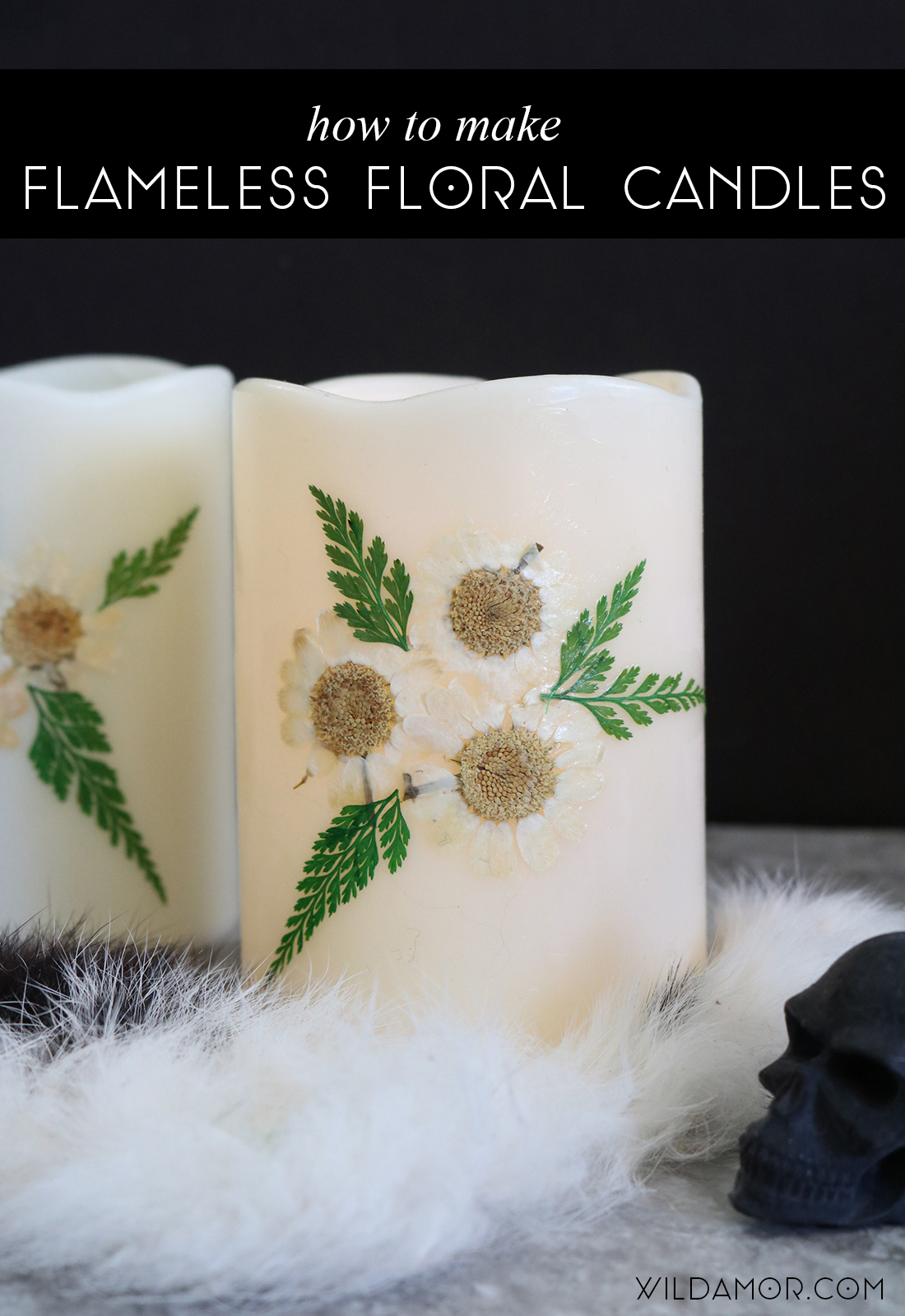 Flameless Floral Candle DIY 07