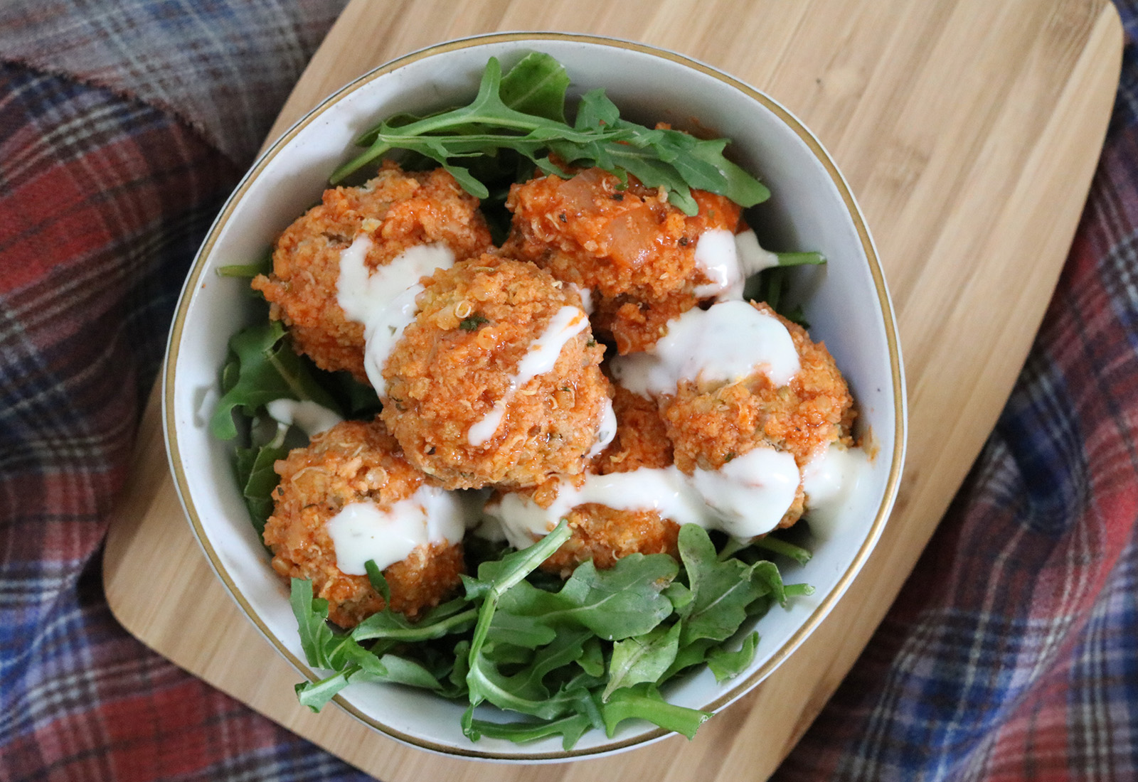 Buffalo Cauliflower Meatballs