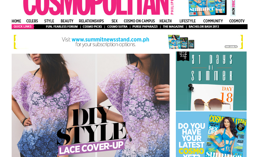 feature & diy: Lace Cover-Up for Cosmopolitan Philippines - Wild Amor