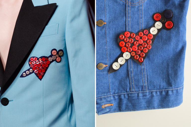DIY: Gucci-Inspired Button Heart and Sword Patch