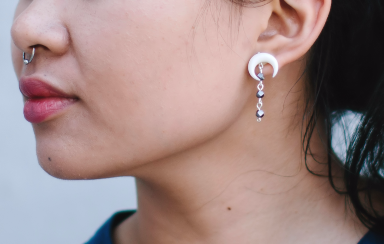 DIY: Bone Crescent Earrings