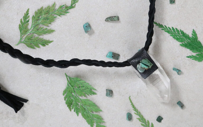 Leather-Wrapped Quartz Necklace DIY